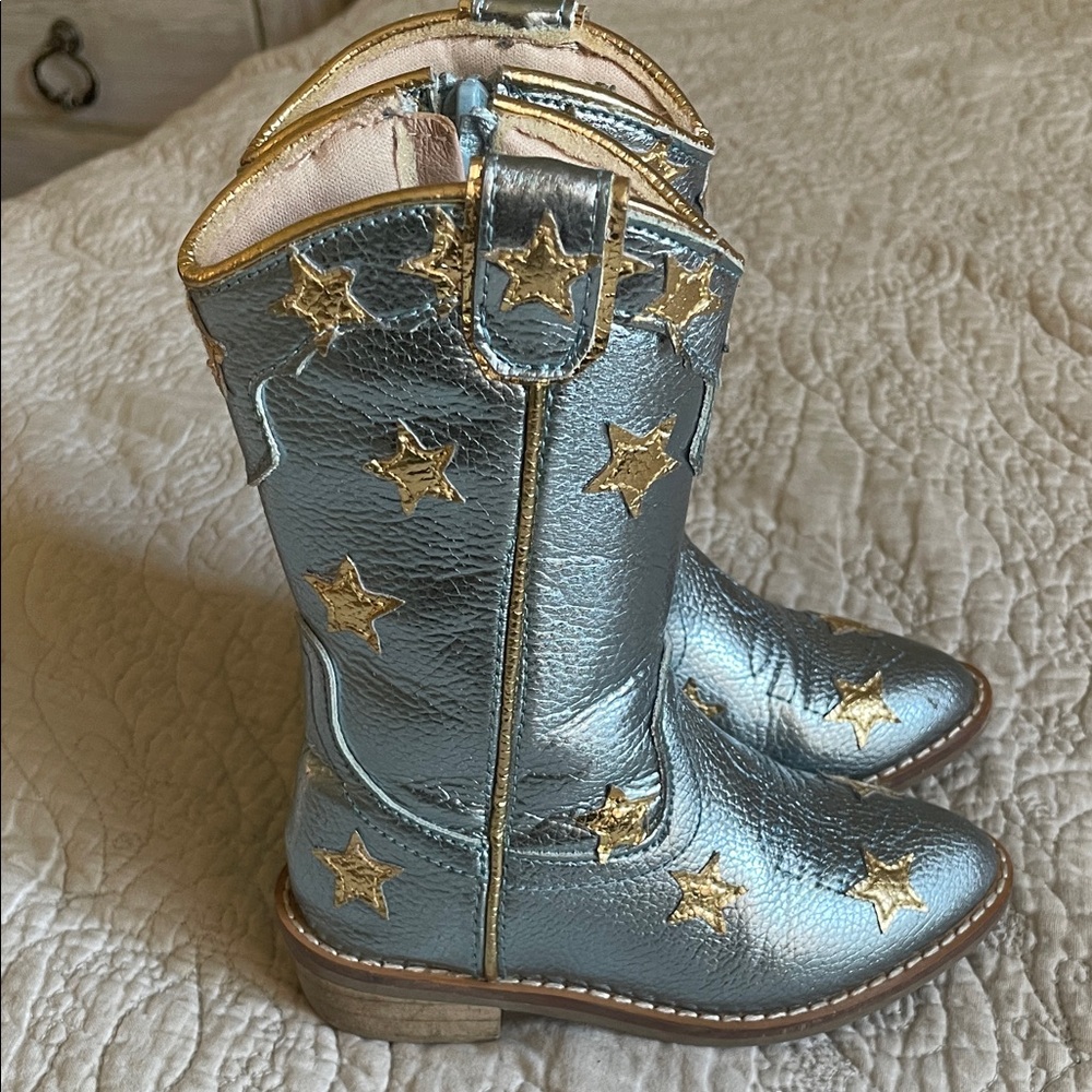 Kids Metallic Star Boots